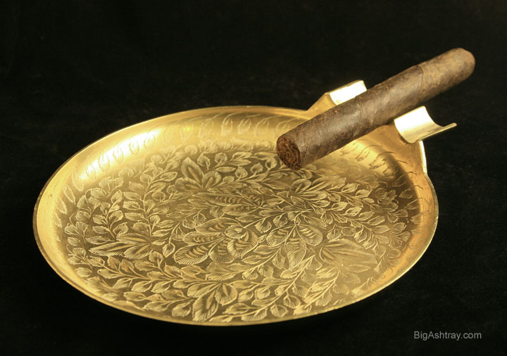 Set of Two Large Vintage Brass Cigar Ashtrays Big Ashtray