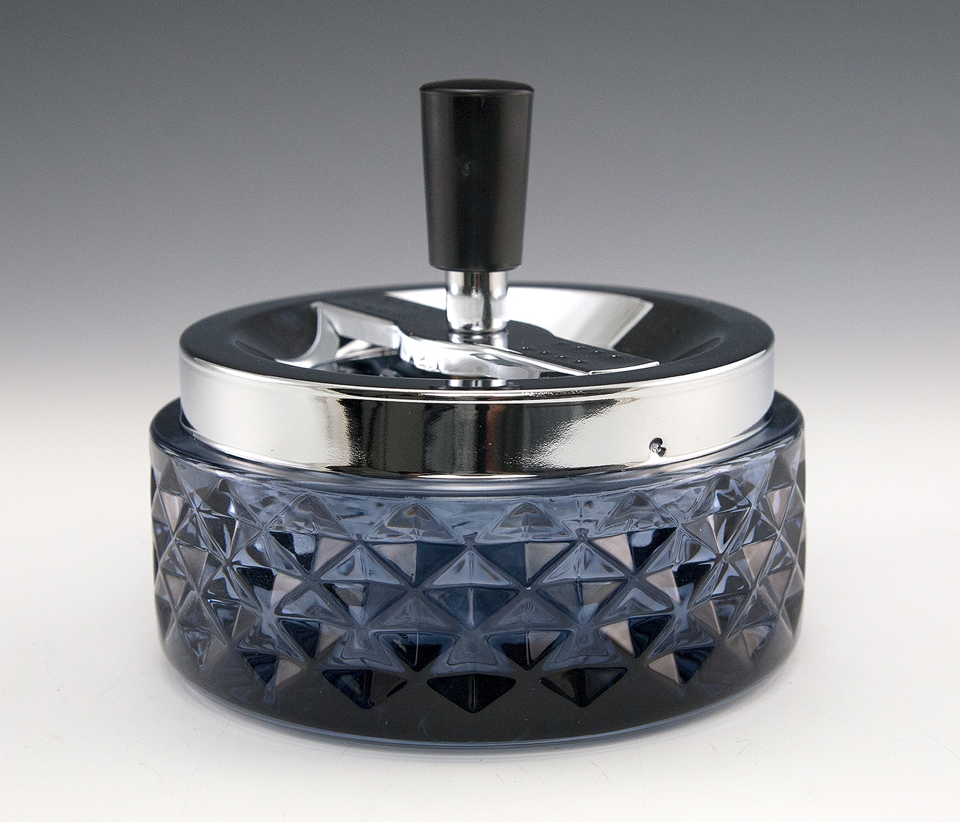 Spin Top Glass Ashtray in Smoke Blue Big Ashtray