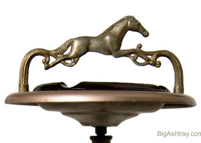 Racing Horse Antique Standing Ashtray Big Ashtray