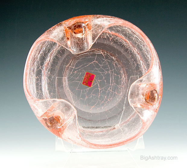 Rare Pink Art Glass Cigar Bowl Ashtray Big Ashtray