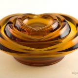 Vintage ashtray sets. Hand-made retro mod stacking ashtray set by Viking Art Glass.