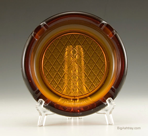 Tobacco Brown Depression Glass Ashtray Big Ashtray