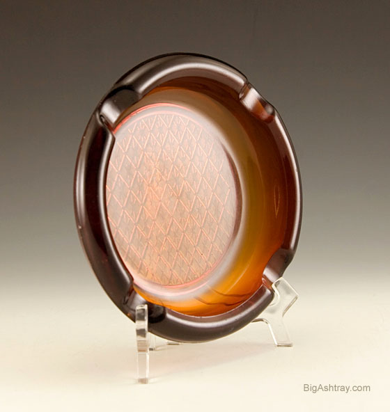 Tobacco Brown Depression Glass Ashtray Big Ashtray
