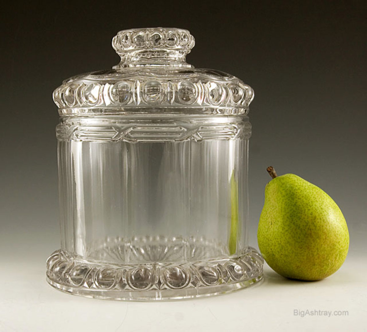 Antique Imperial Glass Humidor Canister Jar Big Ashtray