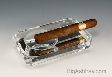 Modern cigar ashtrays made with high clarity heavy crystal