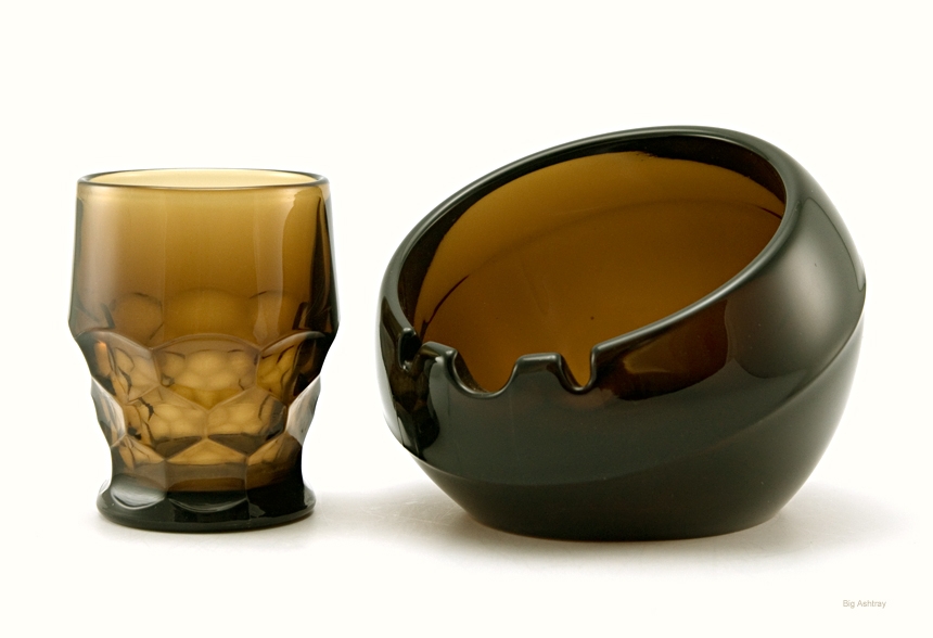 Ball Ashtray MidCentury Modern Art Glass Big Ashtray