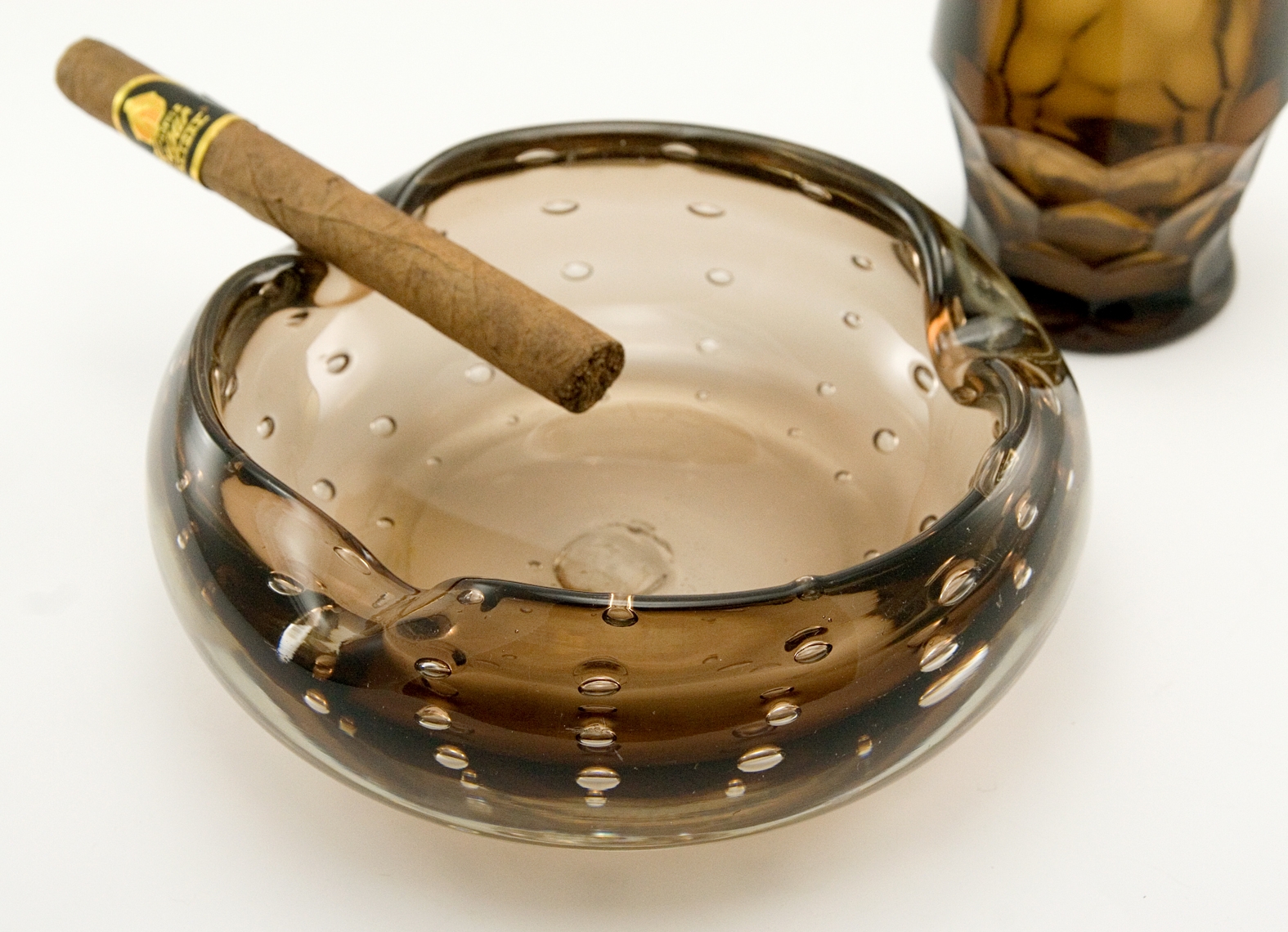 Art Glass Cigar Ashtray Bowl by Blenko Big Ashtray