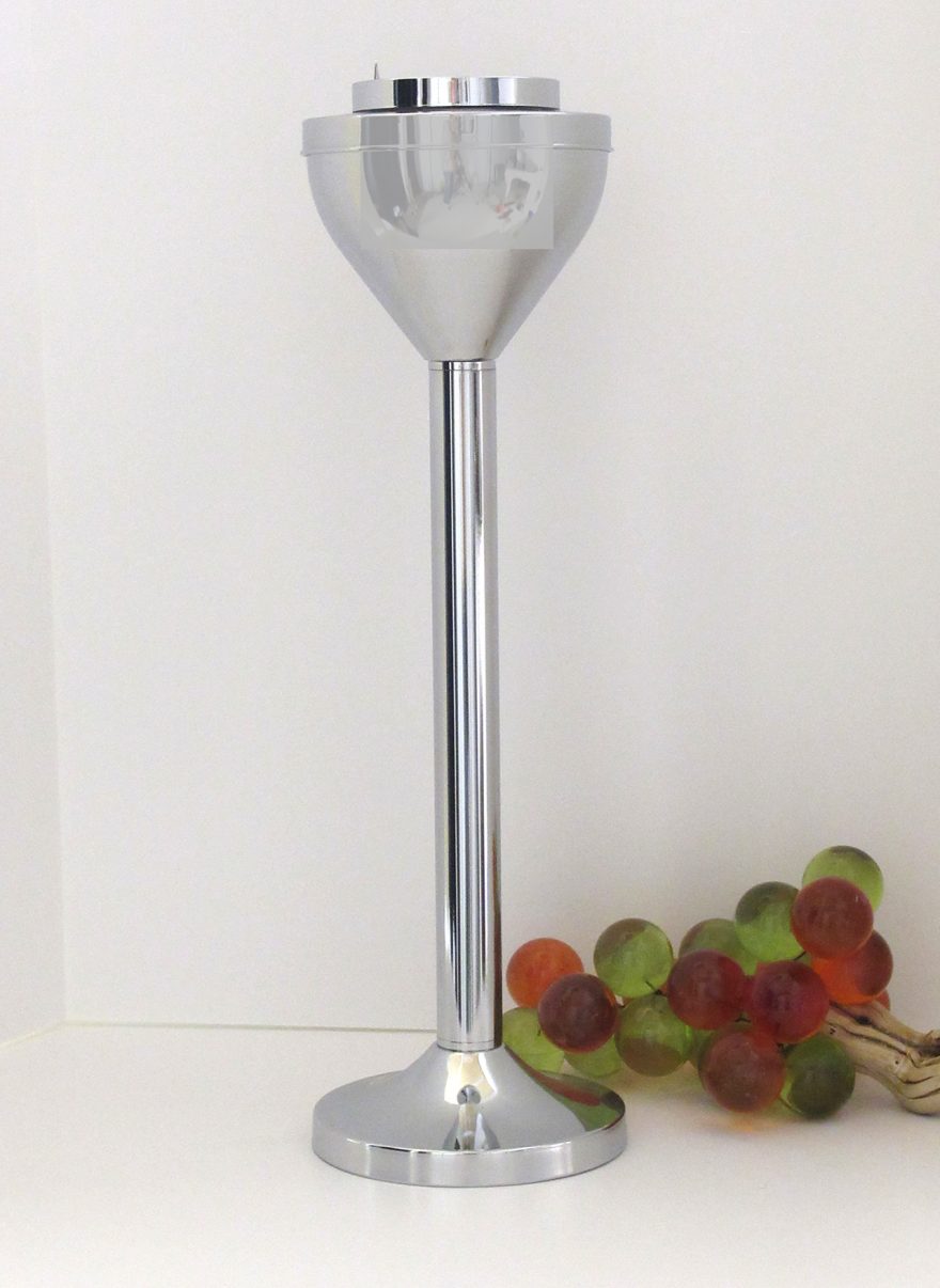 Standing Ashtray in Chrome Sturdy and Heavy Big Ashtray