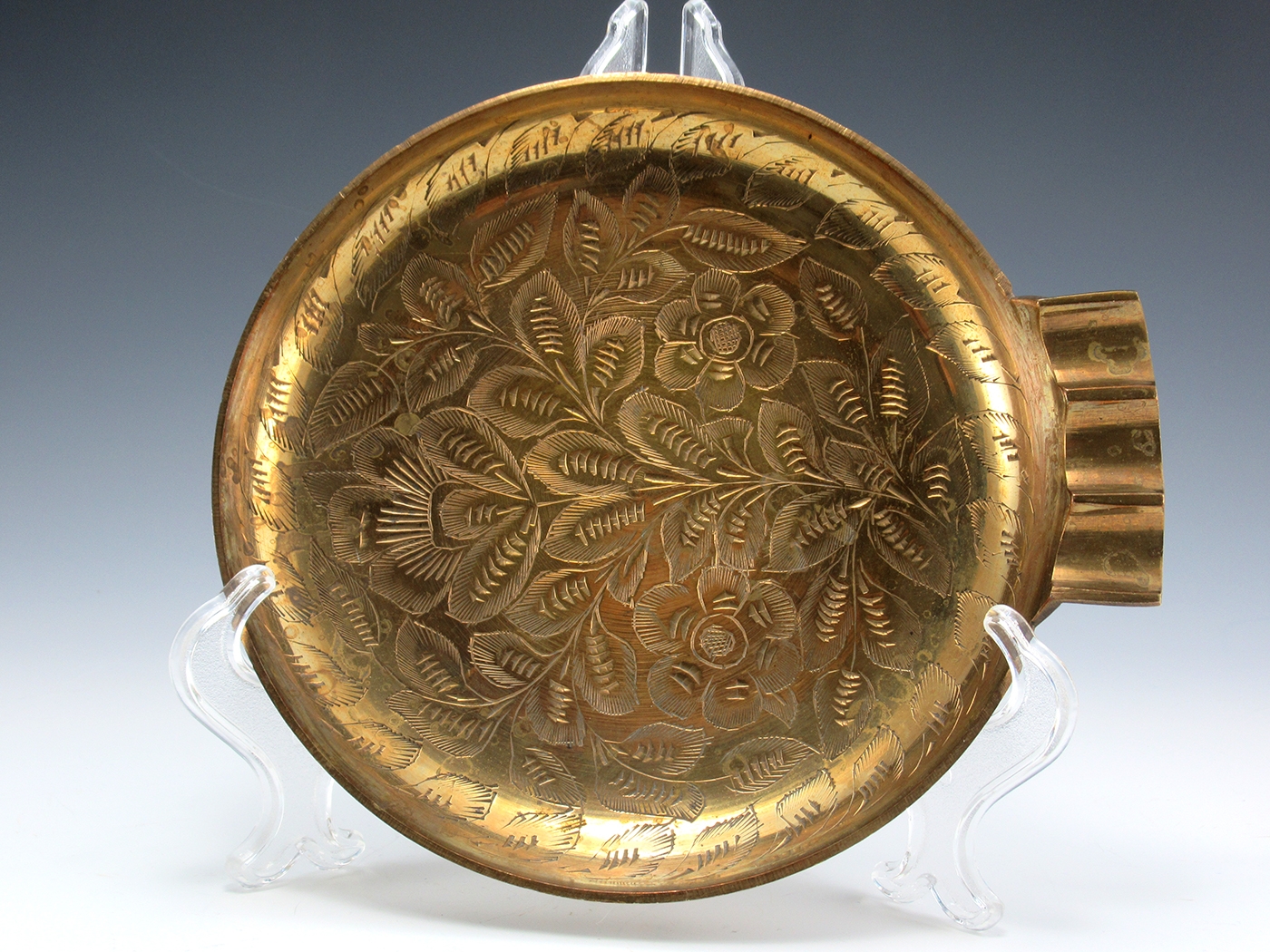 Vintage Brass Cigar Ashtray HandEngraved Decor Big Ashtray