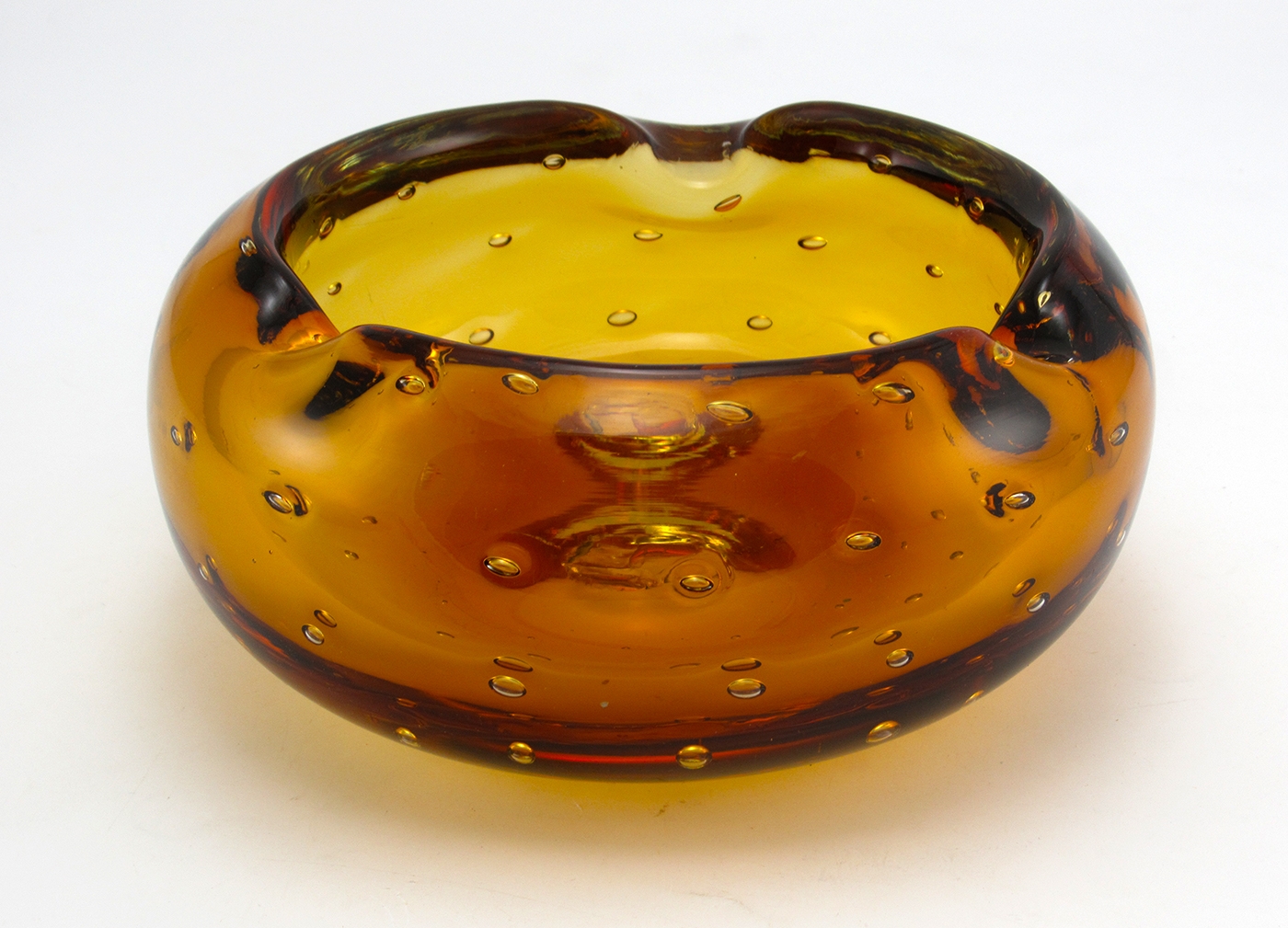 Big Bubble Ashtray Vintage Blenko Art Glass Big Ashtray