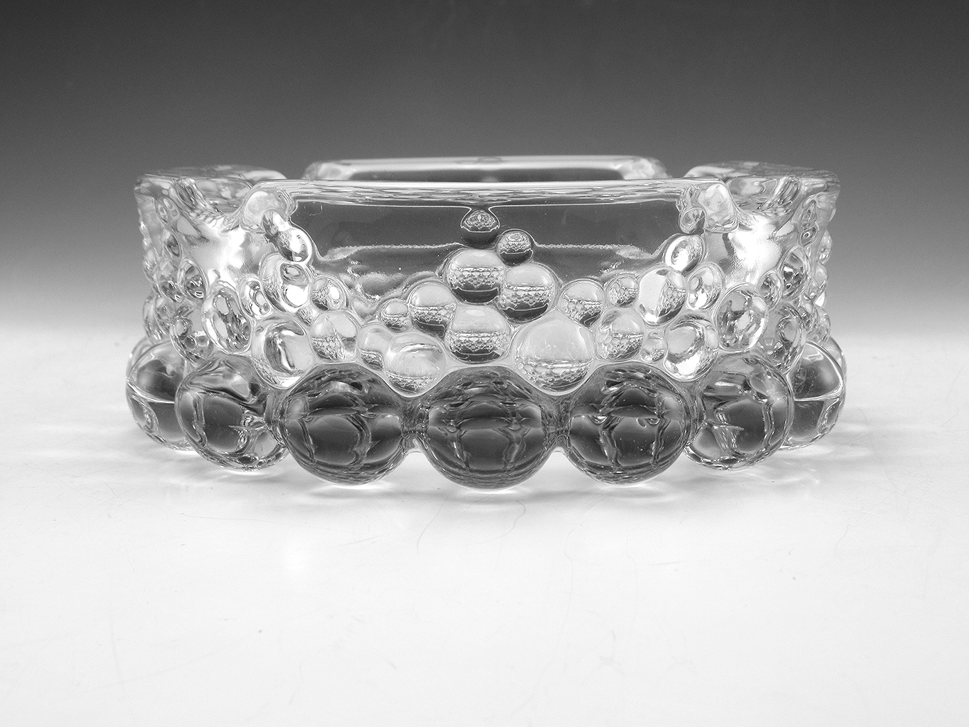 Large Crystal Ashtray Rising Bubbles or Cannonballs Big Ashtray