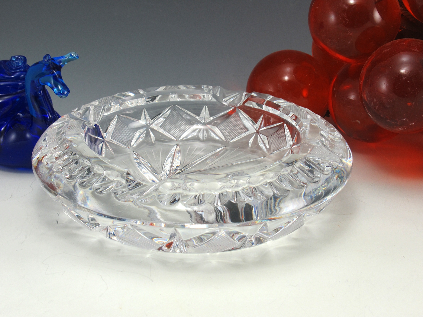 Crystal Ashtray Bohemian Czech High Clarity Big Ashtray