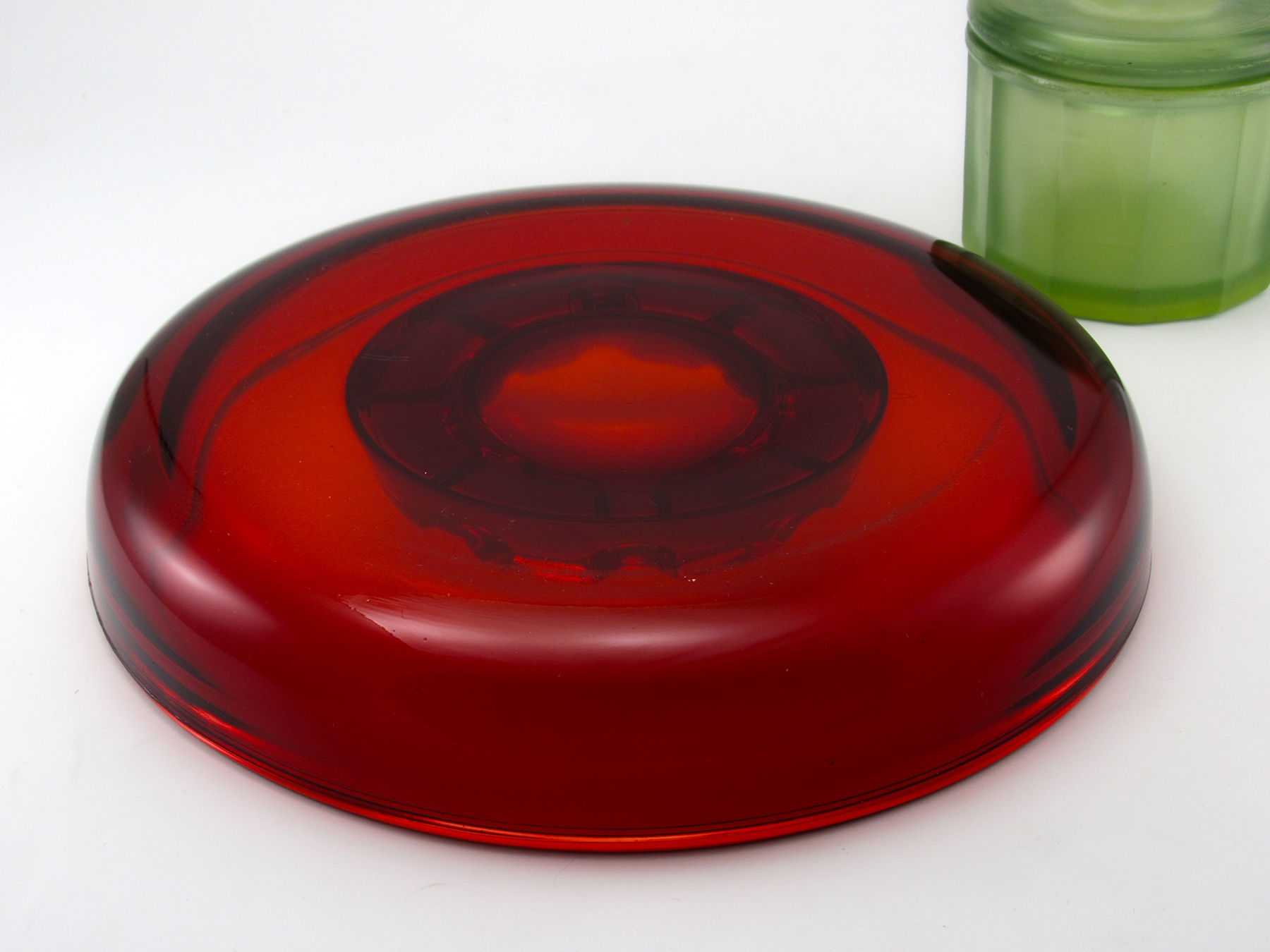 Big Blue Party Ashtray in Retro Vintage Hammered Glass Big Ashtray